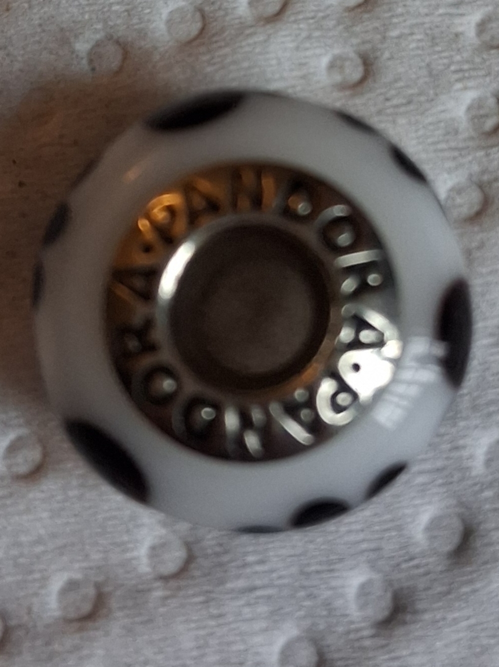 Pandora White Glass Polka Dot Charm If Interested In A Bundle  LetMe Know Thanks